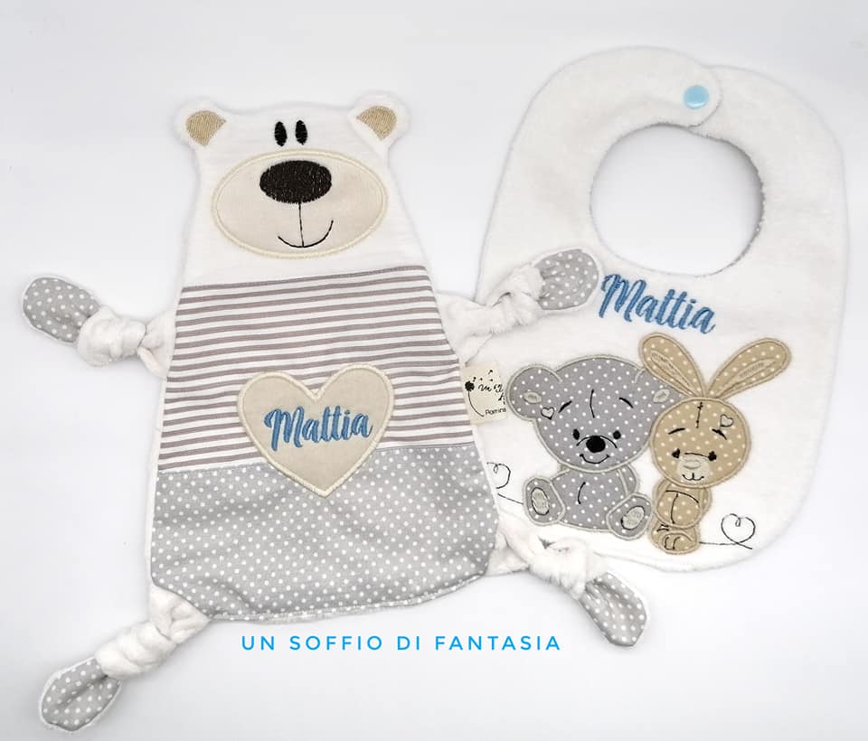 Set orsetto doudou e bavaglino