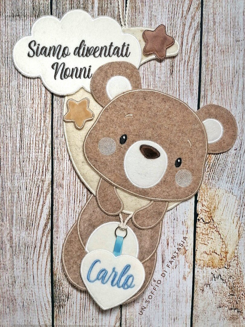 Fiocco nascita orsetto