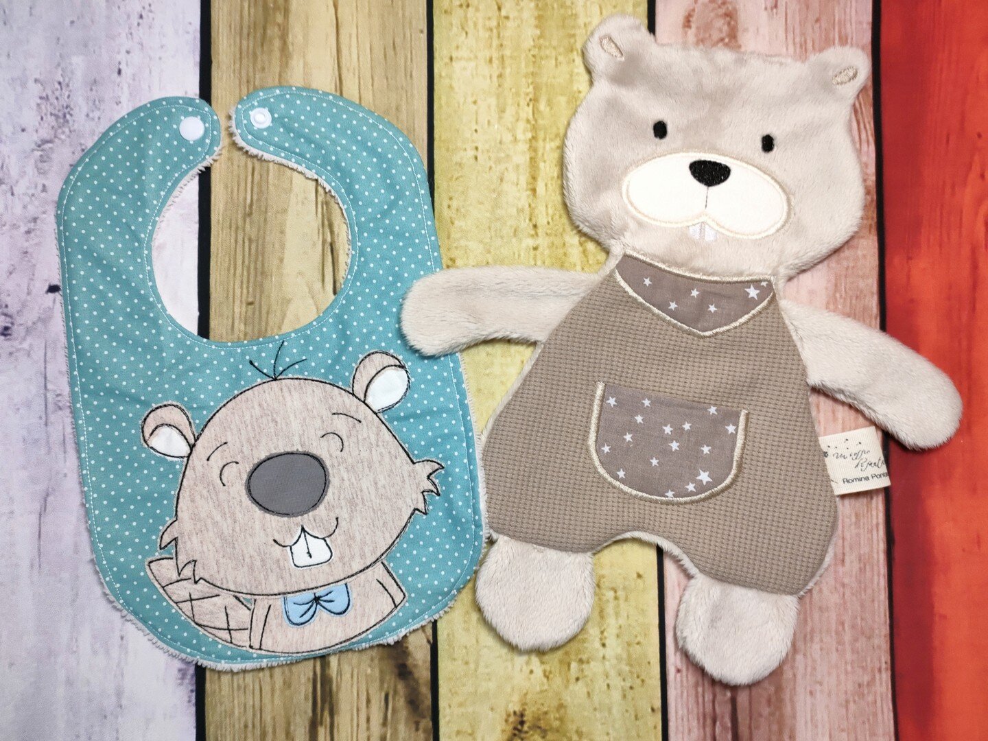 set nascita doudou e bavaglino castoro